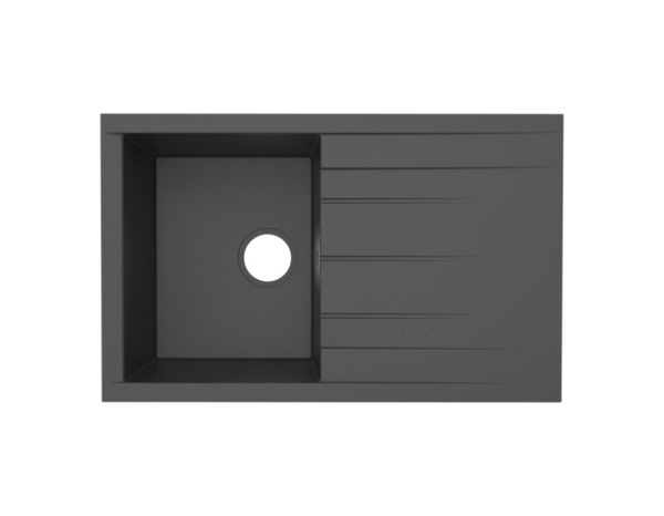 Evier résine, rectangulaire 1 bac noir, égouttoir réversible 80x50x21 cm - Cooke and Lewis - Brico Dépôt