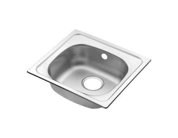 Evier inoxydable, 1 bac gris BUNT SQUARE BOWL - 46,5x43,5x15 cm - Brico Dépôt