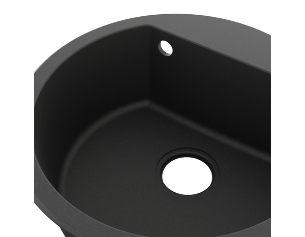 Evier quartz rond 1 bac noir enastré DREXLER ZYNXG80F - 51x51x19,4 cm - Cooke and Lewis - Brico Dépôt