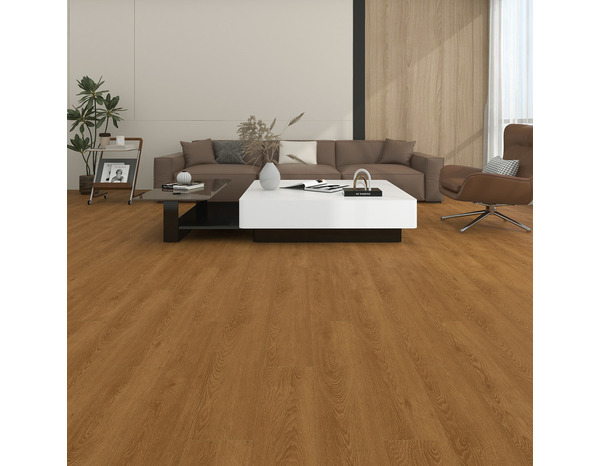 Lame PVC HANA 4 mm marron mat effet bois brut 122x18,1 cm clipsable antidérapante - Brico Dépôt