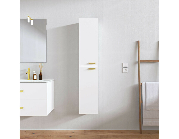 Colonne mélaminé SUNNY blanc et doré, H.150 cm - Brico Dépôt