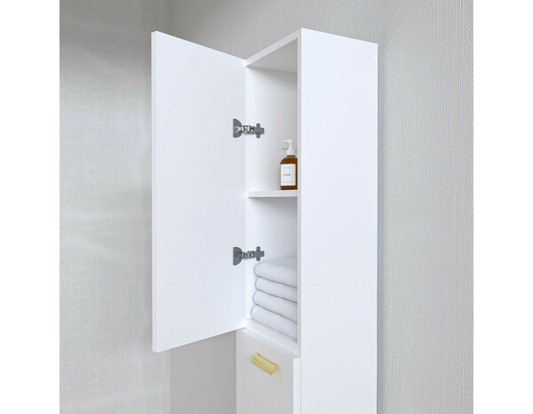 Colonne mélaminé SUNNY blanc et doré, H.150 cm - Brico Dépôt