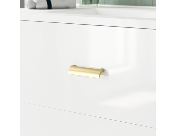 Ensemble meuble SUNNY blanc et dorée, L.80 cm + miroir 55 x 75 cm - Brico Dépôt