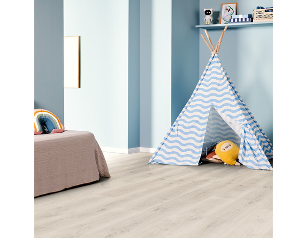 Sol stratifié à clipser AC5 Ep.8 mm marron effet bois ECAGR - L.129,2 x l.19,3 cm - Brico Dépôt