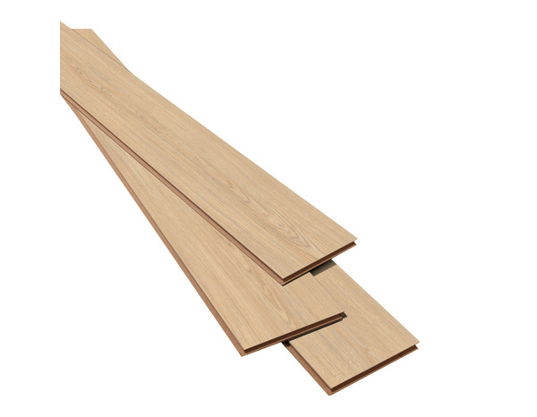 Sol stratifié à clipser AC5 Ep.8 mm beige effet bois ECANAT - L.129,2 x l.19,3 cm - Brico Dépôt