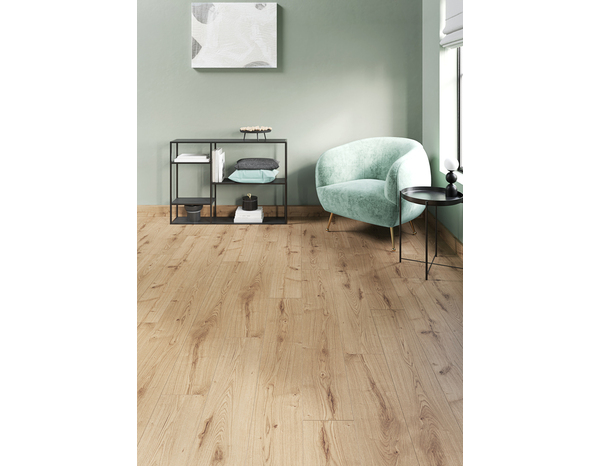 Sol stratifié à clipser 8 mm AC4 effet chêne naturel BERMAIN - 138,3x19,3 cm - Cooke and Lewis - Brico Dépôt