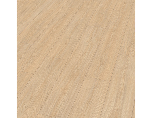 Sol stratifié à clipser AC5 Ep.8 mm beige effet bois ECANAT - L.129,2 x l.19,3 cm - Brico Dépôt