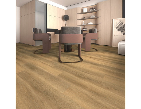 Sol pvc effet bois brut mat blond, Ep.3,5 + 1 mm de sous-couche intégrée - 122 x 18,2 cm - Brico Dépôt