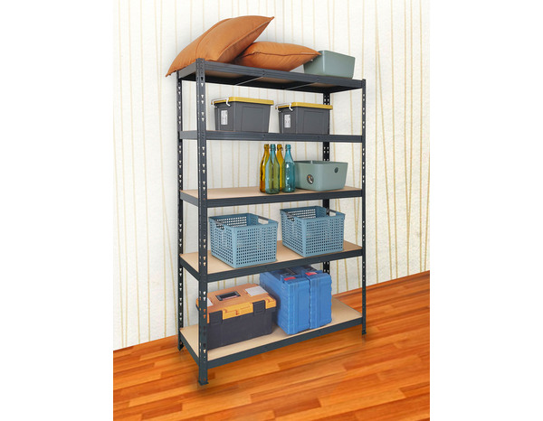 Étagère bois métal gris 200kg - H.180 x L.120 x P.40 cm - Brico Dépôt