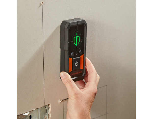 Détecteur mural noir et orange + 3 crayons NB 17,5 cm - MAGNUSSON - Brico Dépôt