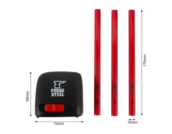 Lot niveau laser fixe auto-nivelant + 3 crayons de menuiserie HB 17,5 cm - Forge steel - Brico Dépôt
