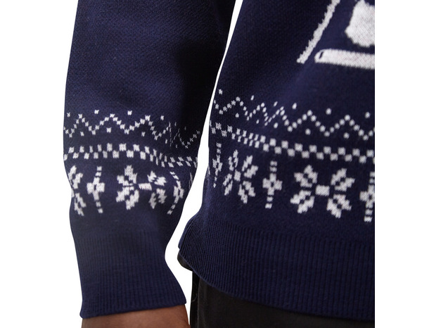 Pull de noël 2025 bleu motif sapin Brico Dépôt - L - Brico Dépôt