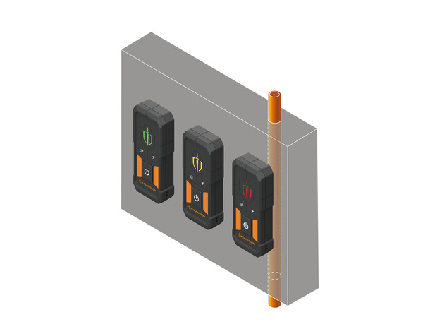 Détecteur mural noir et orange + 3 crayons NB 17,5 cm - MAGNUSSON - Brico Dépôt
