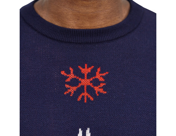 Pull de noël 2025 bleu motif sapin Brico Dépôt - S - Brico Dépôt