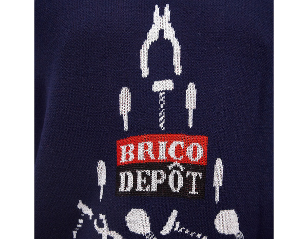 Pull de noël 2025 bleu motif sapin Brico Dépôt - L - Brico Dépôt