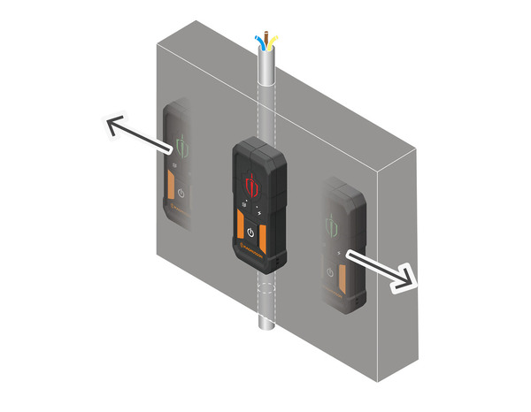 Détecteur mural noir et orange + 3 crayons NB 17,5 cm - MAGNUSSON - Brico Dépôt