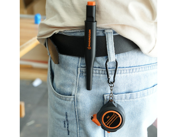 Kit mètre ruban 2 m + crayon trous profonds + mines - noir et orange - MAGNUSSON - Brico Dépôt