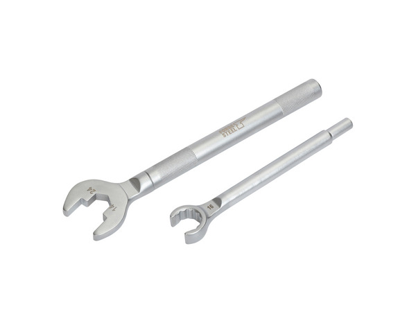Clé de serrage 2 en 1 en acier argent - 25,5 x 4,4 x 14,3 cm - Forge steel - Brico Dépôt