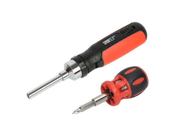 Lot de 2 tournevis et 14 porte-embouts acier - Forge steel - Brico Dépôt
