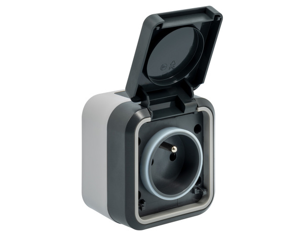 Prise 2 pôles + terre étanche gris IP55 16A 250V - Siemens - Brico Dépôt