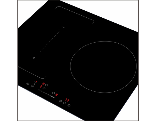 Plaque induction 6600W noir, 3 zones flexibles - L.59 x P.52 x H.5,6 cm - Cooke and Lewis - Brico Dépôt