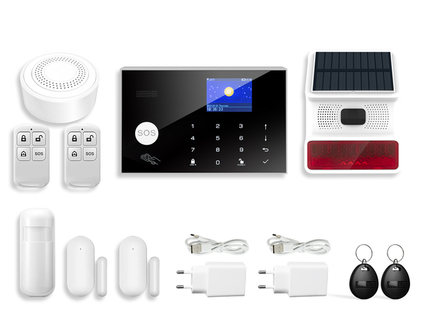 Kit alarme connectée noir, sirènes intérieure et extérieure LINK2HOME - Brico Dépôt