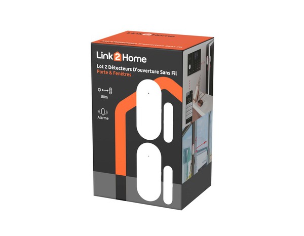 Pack 2 détecteurs d'ouverture pour porte et fenêtre blanc - Brico Dépôt