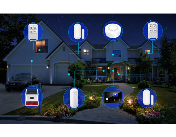 Kit alarme connectée noir, sirènes intérieure et extérieure LINK2HOME - Brico Dépôt