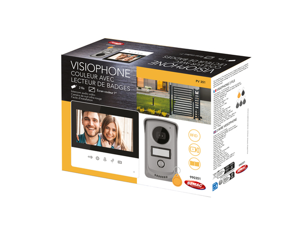 Visiophone couleur filaire 2 fils 7 pouces blanc, vision noctune - Optex - Brico Dépôt