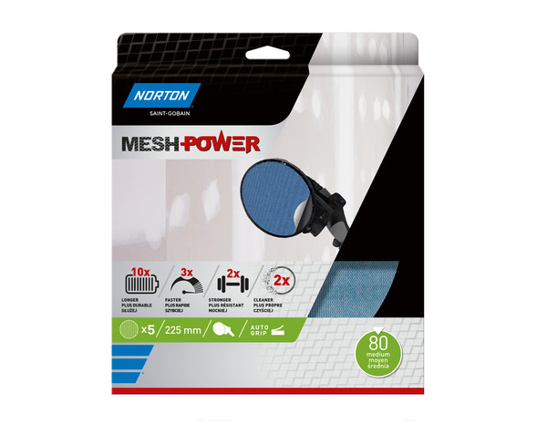 5 Disques 225 mm MeshPower - Grain 80 - Norton - Brico Dépôt