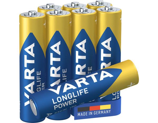 Lot de 8 piles alcalines AAA/LR03 "LongLife Power" - Varta - Brico Dépôt