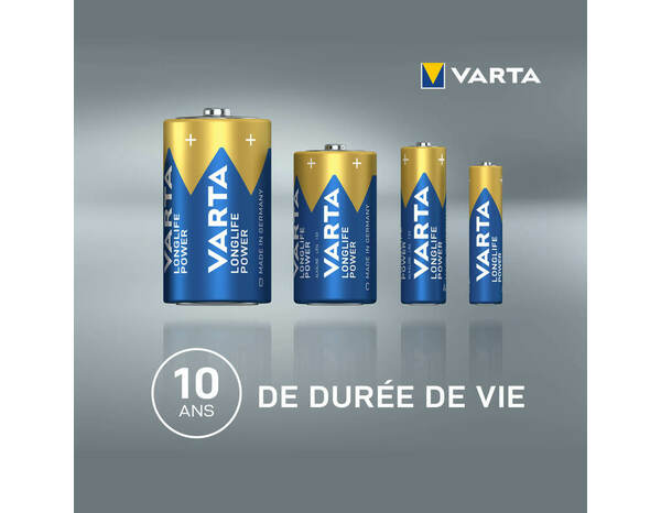 Pile alcaline "LongLife Power" - 9V/6LR61 - Varta - Brico Dépôt