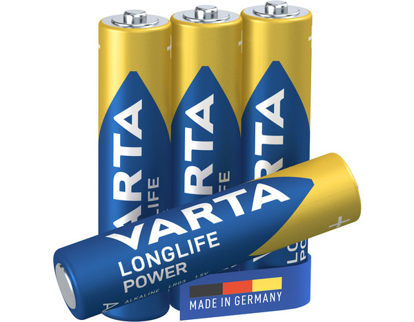 Lot de 4 piles alcalines AAA/LR03 "LongLife Power" - Varta - Brico Dépôt