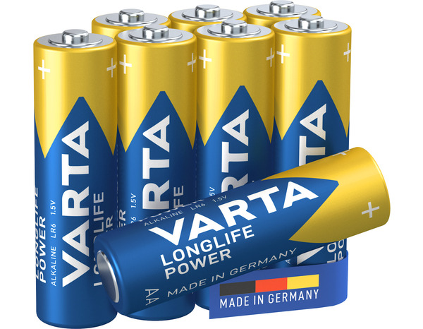Lot de 8 piles alcalines AA/LR6 "LongLife Power" - Varta - Brico Dépôt