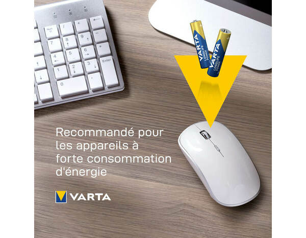 Lot de 8 piles alcalines AAA/LR03 "LongLife Power" - Varta - Brico Dépôt