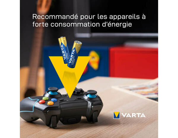Lot de 8 piles alcalines AA/LR6 "LongLife Power" - Varta - Brico Dépôt