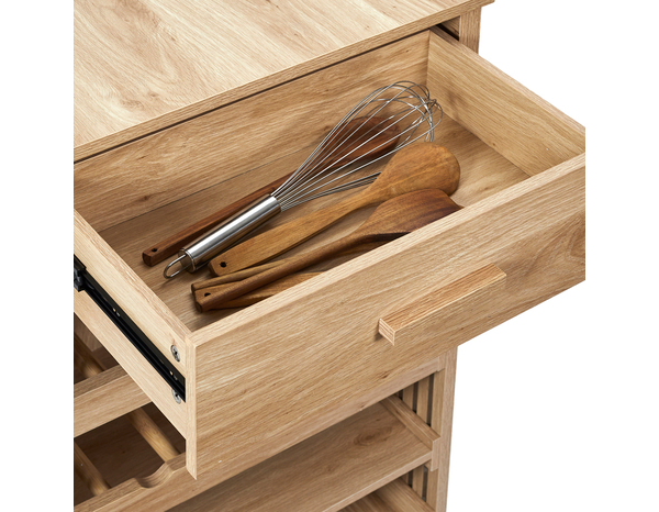 Îlot de cuisine MDF imitation bois naturel KLAUS - H.90 x L.105 x P.60 cm - Brico Dépôt