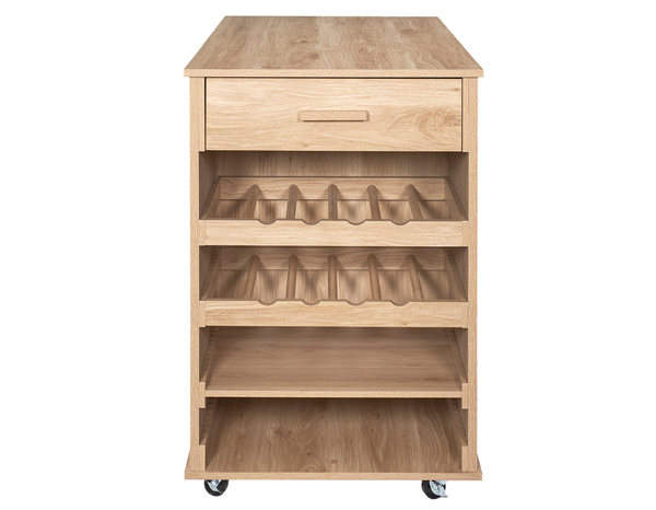 Îlot de cuisine MDF imitation bois naturel KLAUS - H.90 x L.105 x P.60 cm - Brico Dépôt