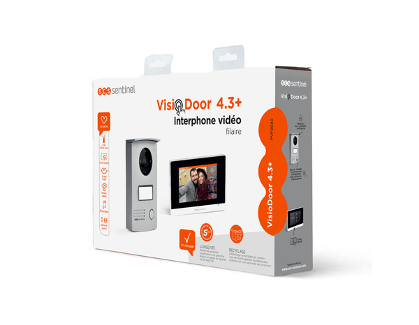 Interphone vidéo filaire, vision noctune VISIODOOR 4.3+ - SCS Sentinel - Brico Dépôt
