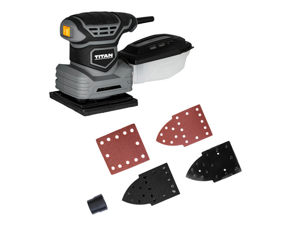 Ponceuse vibrante 200 W, poignée antidérapante - L.25 x l.11,5 x H.15 cm - Titan - Brico Dépôt