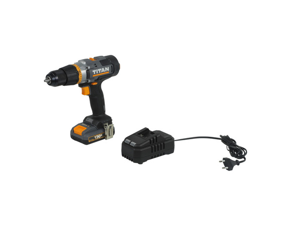Perceuse visseuse à percussion sans fil 18V + 74 accessoires - Titan - Brico Dépôt