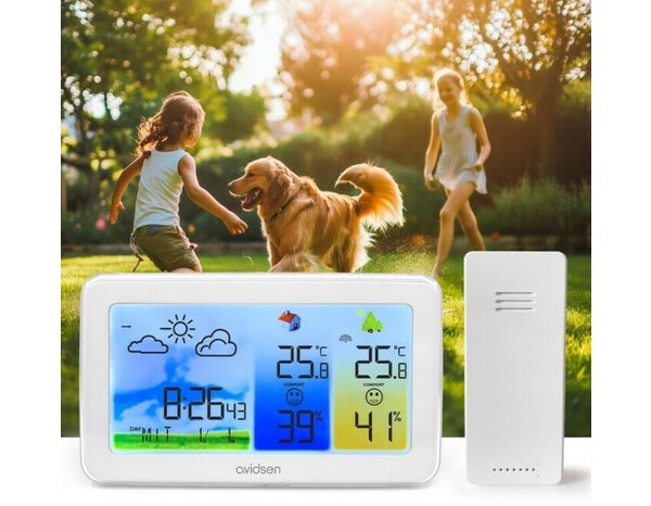 Station météo rétroéclairée avec écran couleur - Avidsen - Brico Dépôt