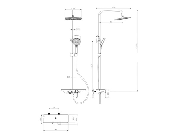 Colonne de douche mécanique noire 124 cm KAROL - Brico Dépôt
