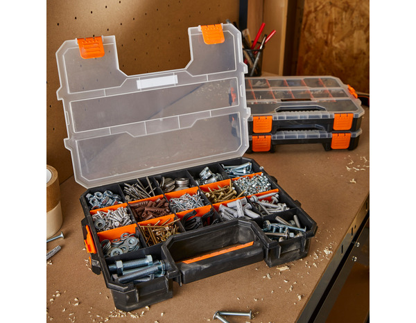 Lot de 3 organisateurs d'outils  53 compartiments - L.38 x l.27 x H.6,5 cm - MAGNUSSON - Brico Dépôt