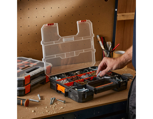 Lot de 3 organisateurs d'outils  53 compartiments - L.38 x l.27 x H.6,5 cm - MAGNUSSON - Brico Dépôt