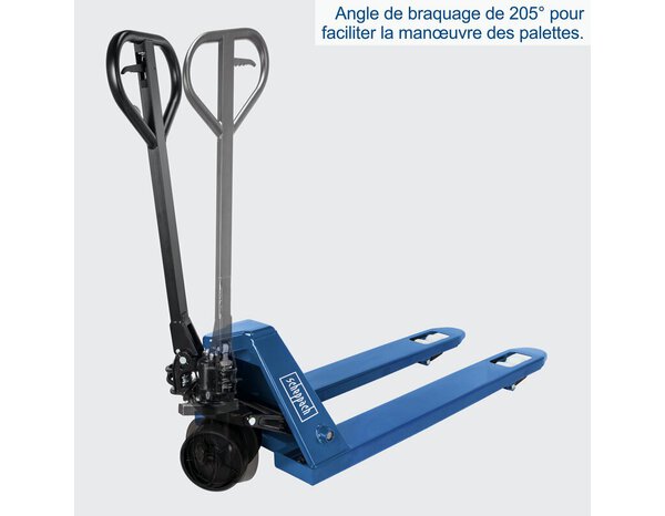 Transpalette manuel acier capacité 2500 kg - Scheppach - Brico Dépôt