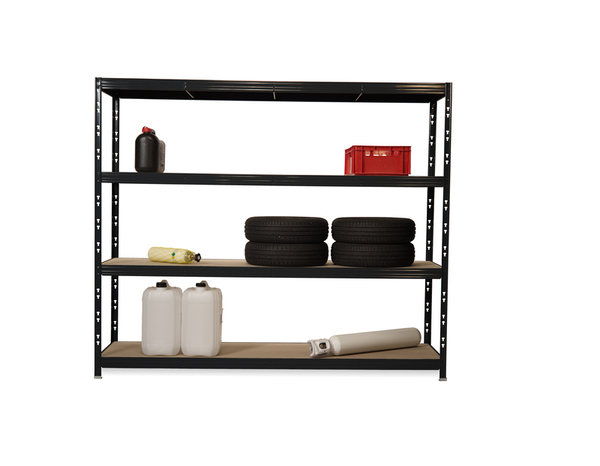 Etagère noire 4 plateaux - H. 200 x L. 237 x P. 60 cm - Brico Dépôt