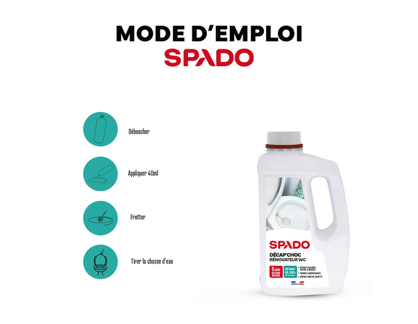 Décap'choc rénovateur WC - Bidon 1 L - Spado - Brico Dépôt