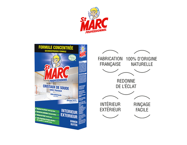 Cristaux de soude pour gros travaux 1 Kg - Saint Marc - Brico Dépôt