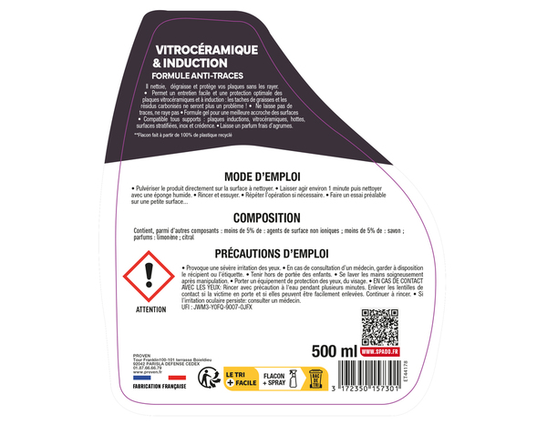 Nettoyant vitrocéramique & induction 500 ml - Brico Dépôt